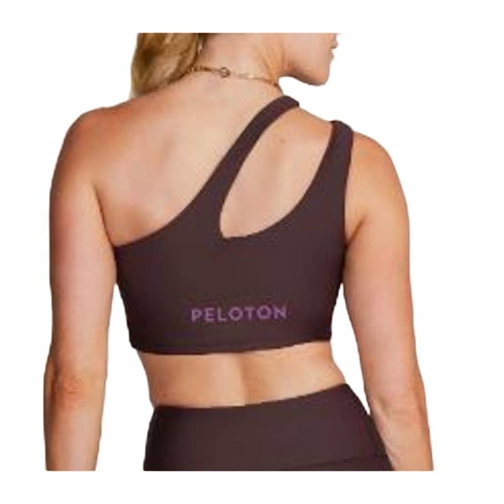 Peloton Show Up Side To Side Bra One Shoulder Sports Bra Size Large Brown